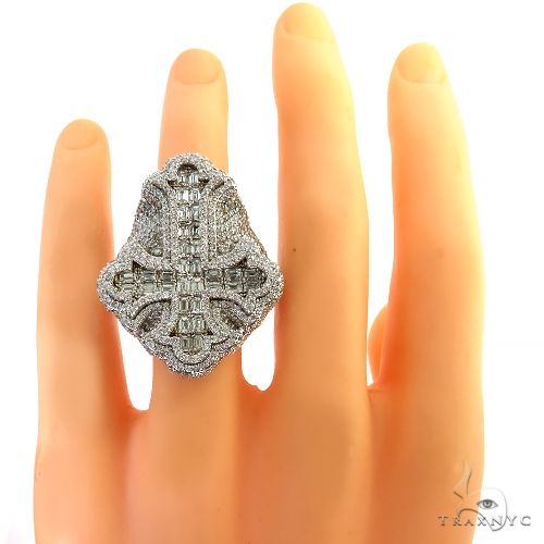 14K Gold Emerald Cut Lab-Grown Diamond Cross Ring, photo 5 of 5