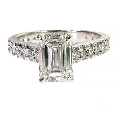 14K Gold Emerald Cut Lab-Grown Diamond Engagement Ring