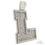 Emerald Cut Diamond Initial Pendant 68897 - Image 2