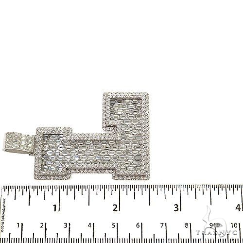 Emerald Cut Diamond Initial Pendant 68897 - Image 6