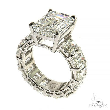 Emerald Cut Eternity Diamond Engagement Ring Lab 69140 - Image 1