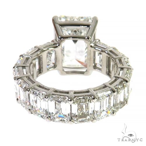 Emerald Cut Eternity Diamond Engagement Ring Lab 69140 - Image 4