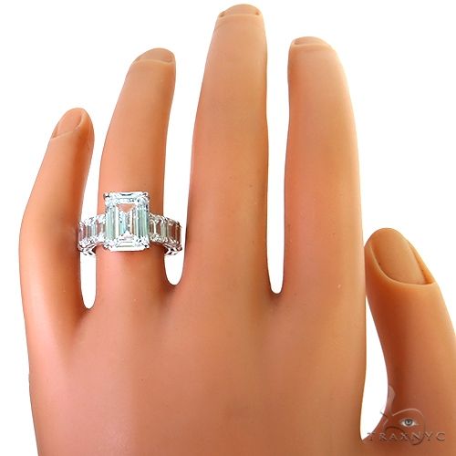 Emerald Cut Eternity Diamond Engagement Ring Lab 69140 - Image 6