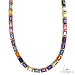 Emerald Cut Rainbow Tennis Chain 69475 - Image 1