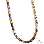 Emerald Cut Rainbow Tennis Chain 69475 - Image 2