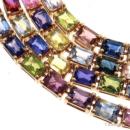 Emerald Cut Rainbow Tennis Chain 69475 - Image 5