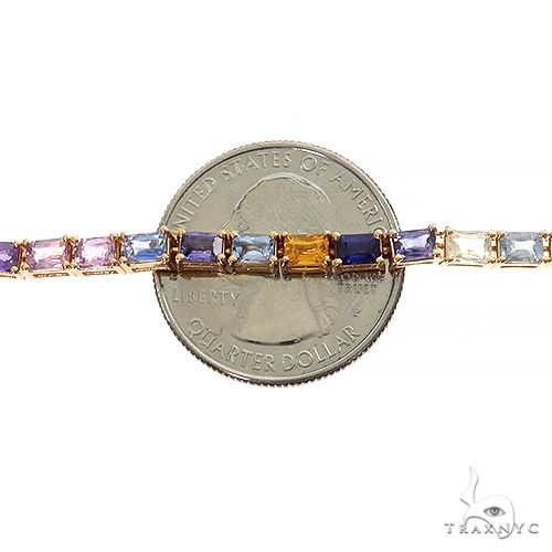 Emerald Cut Rainbow Tennis Chain 69475 - Image 7