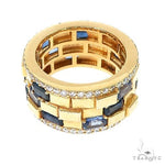 Emerald Cut Sapphire Diamond Brick Ring 67227 - Image 3