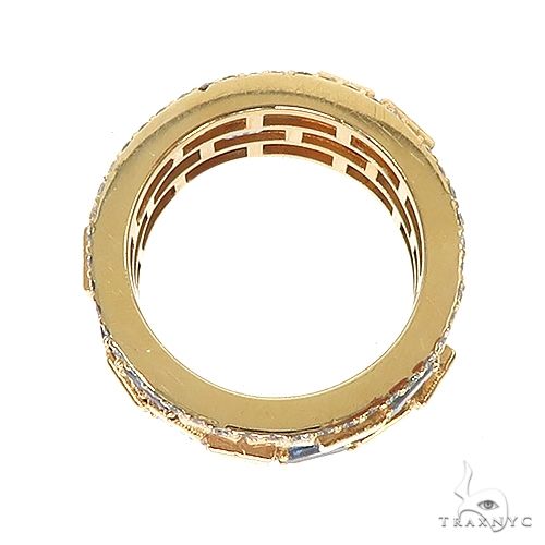 14K Gold Emerald Cut Sapphire Diamond Brick Ring, photo 4 of 5