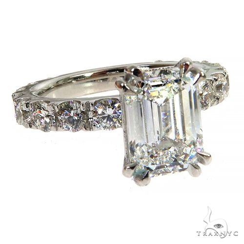 Emerald Diamond Engagement Ring (Lab) 68231 - Image 2