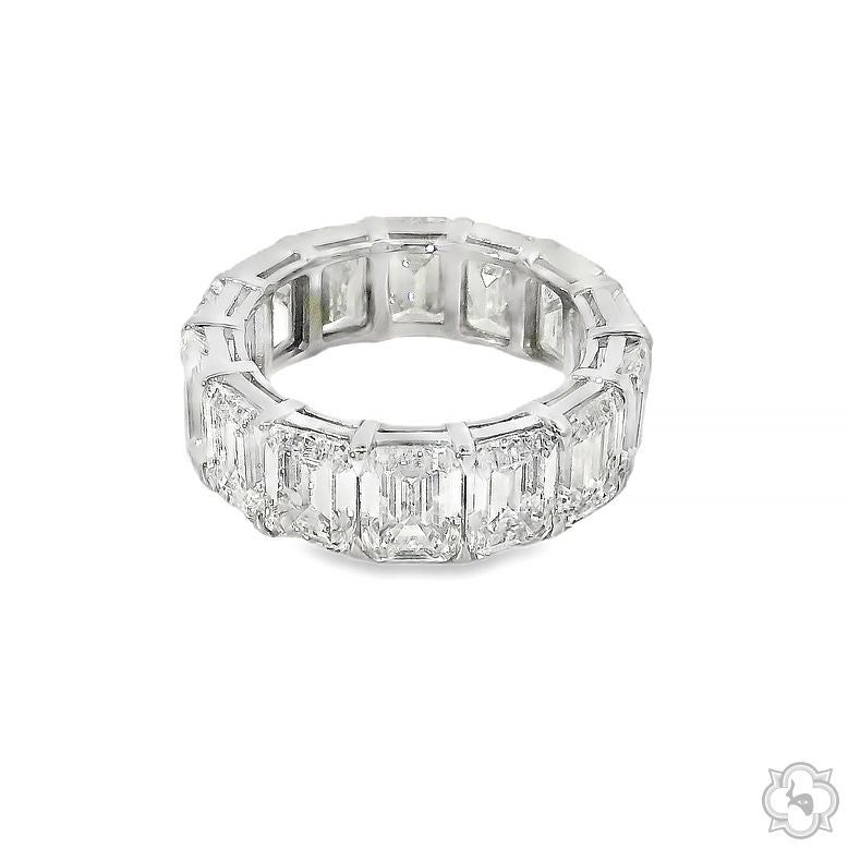 Platinum 15.51 Ctw Emerald Lab-Grown Diamond Eternity Band, view 4