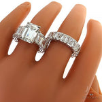 Emerald Diamond Eternity Engagement Ring 69650 - Image 10