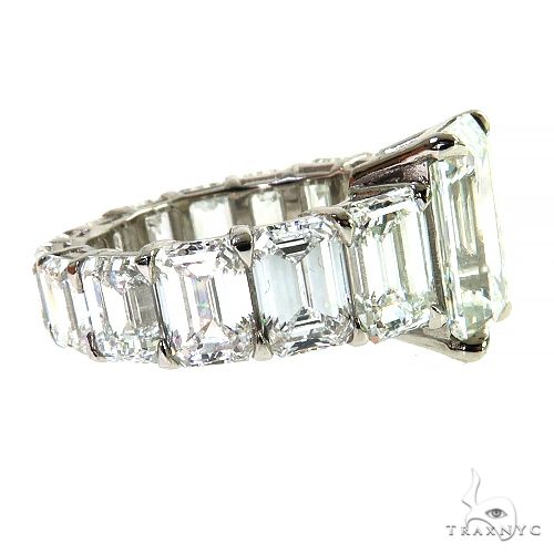 Emerald Diamond Eternity Engagement Ring 69650 - Image 8