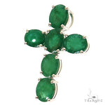 Emerald Enchantment Sacred Cross Pendant .925 Silver 69593 - Image 3