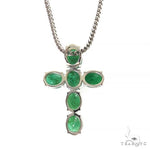 Emerald Enchantment Sacred Cross Pendant Set .925 Silver 69681 - Image 4