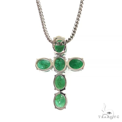 Emerald Enchantment Sacred Cross Pendant Set .925 Silver 69681 - Image 4