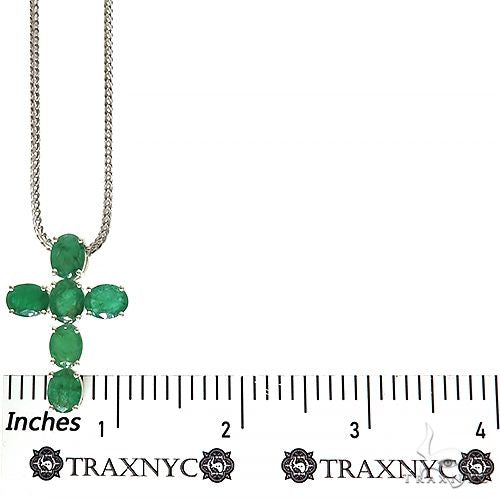Emerald Enchantment Sacred Cross Pendant Set .925 Silver 69681 - Image 5