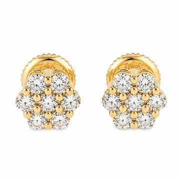 Enchanting Floral Diamond Earrings in 14K gold
