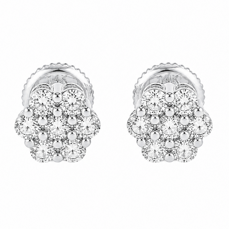 Enchanting Floral Diamond Earrings 65955