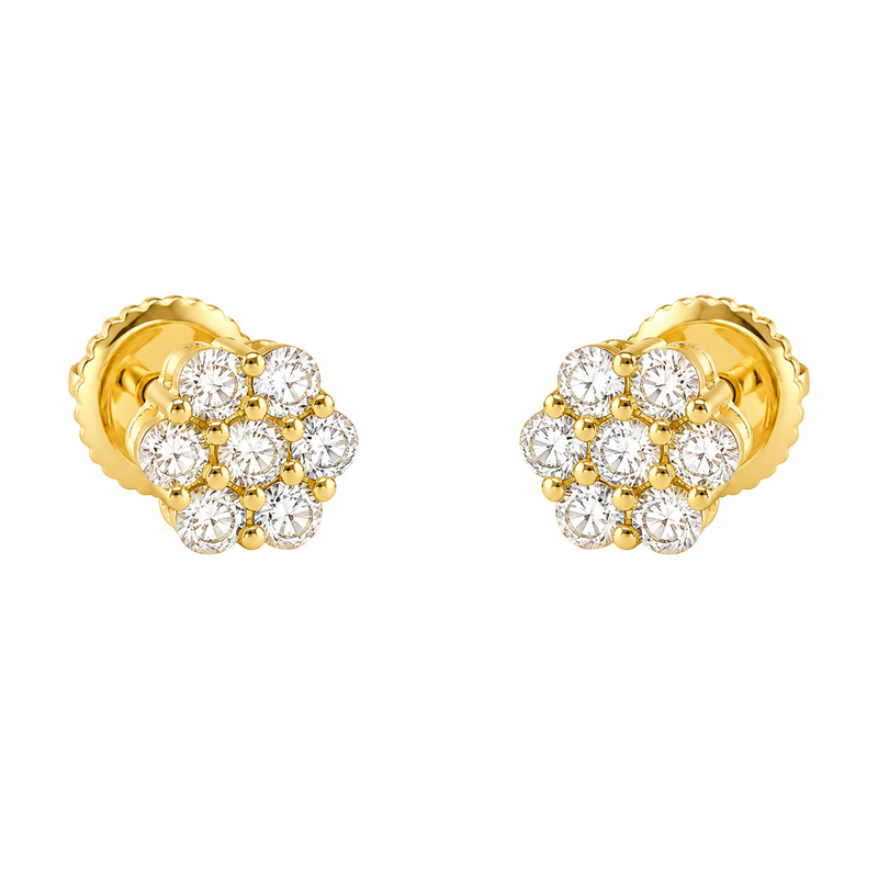 Enchanting Floral Diamond Earrings 65955