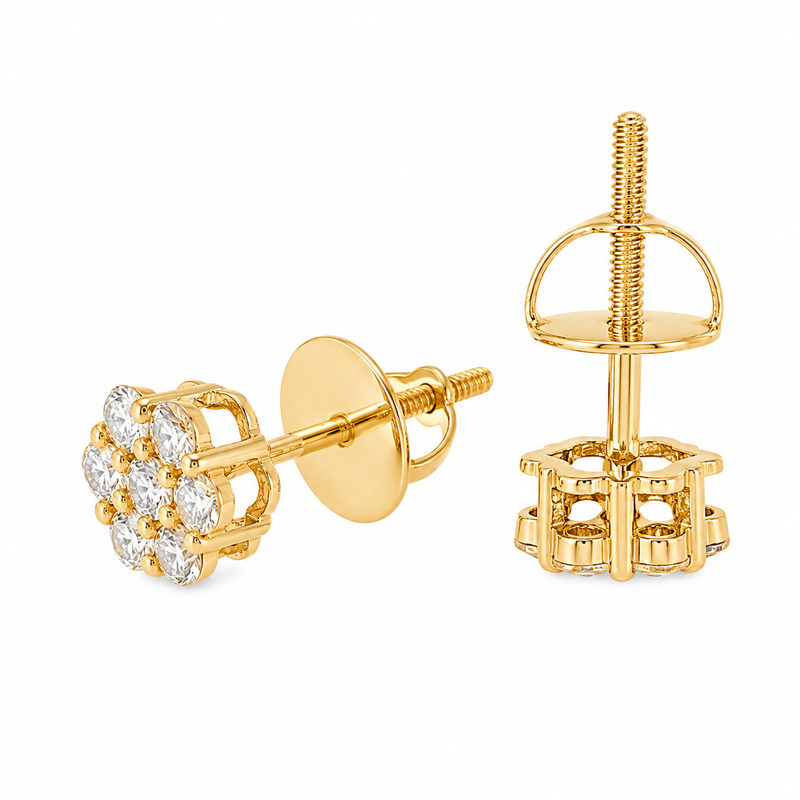 Enchanting Floral Diamond Earrings 65955