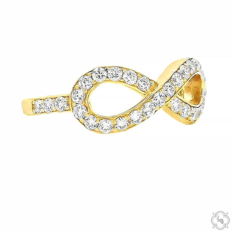 14K Gold Endless Shine Diamond Infinity Ring, photo 4 of 7