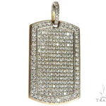 Engrave Your Text Diamond 14K Gold Dog Tag Charm Pendant 63092 - Image 1
