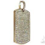 Engrave Your Text Diamond 14K Gold Dog Tag Charm Pendant 63092 - Image 2