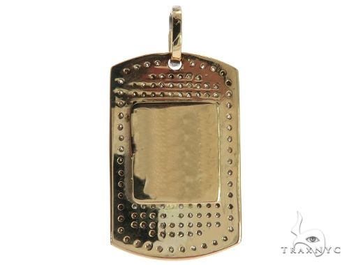 Engrave Your Text Diamond 14K Gold Dog Tag Charm Pendant 63092 - Image 4