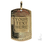 Engrave Your Text Diamond 14K Gold Dog Tag Charm Pendant 63092 - Image 5