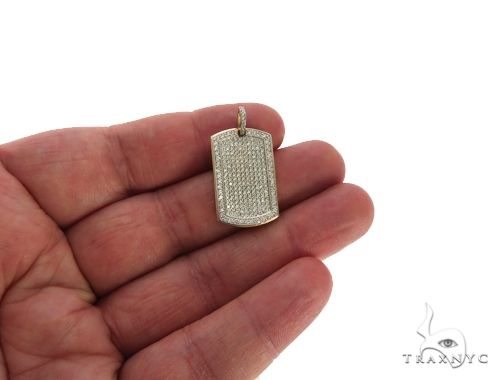 Engrave Your Text Diamond 14K Gold Dog Tag Charm Pendant 63092 - Image 6