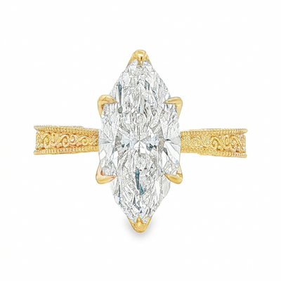 14K Gold Starlight Marquise Lab-Grown Diamond Engagement Ring