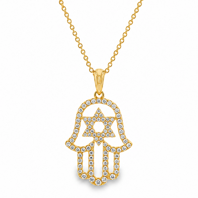 Eternal Faith Hamsa & David Star Pendant 71826