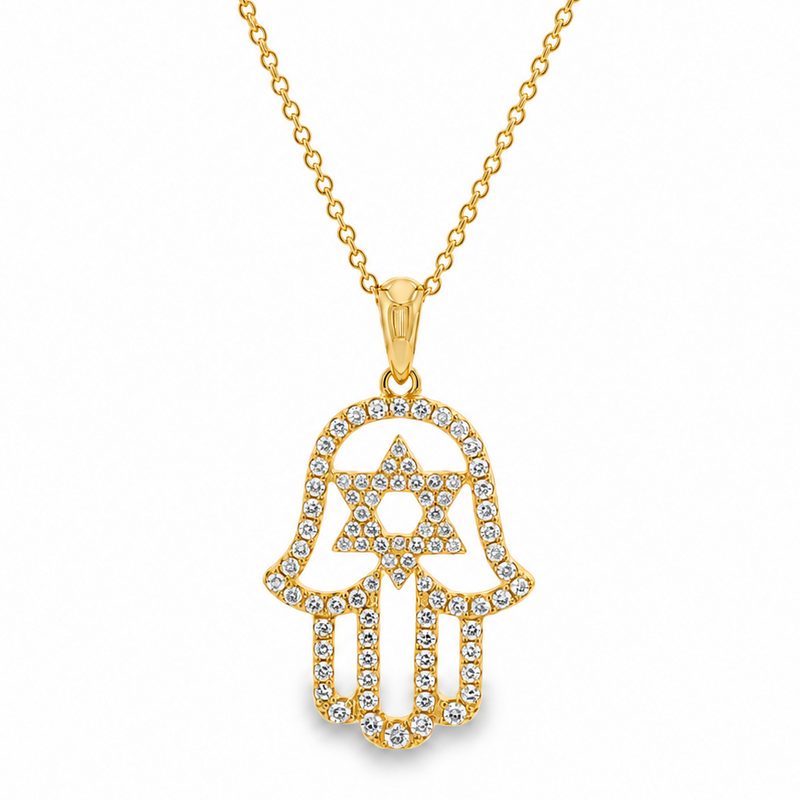 Eternal Faith Hamsa & David Star Pendant 71826