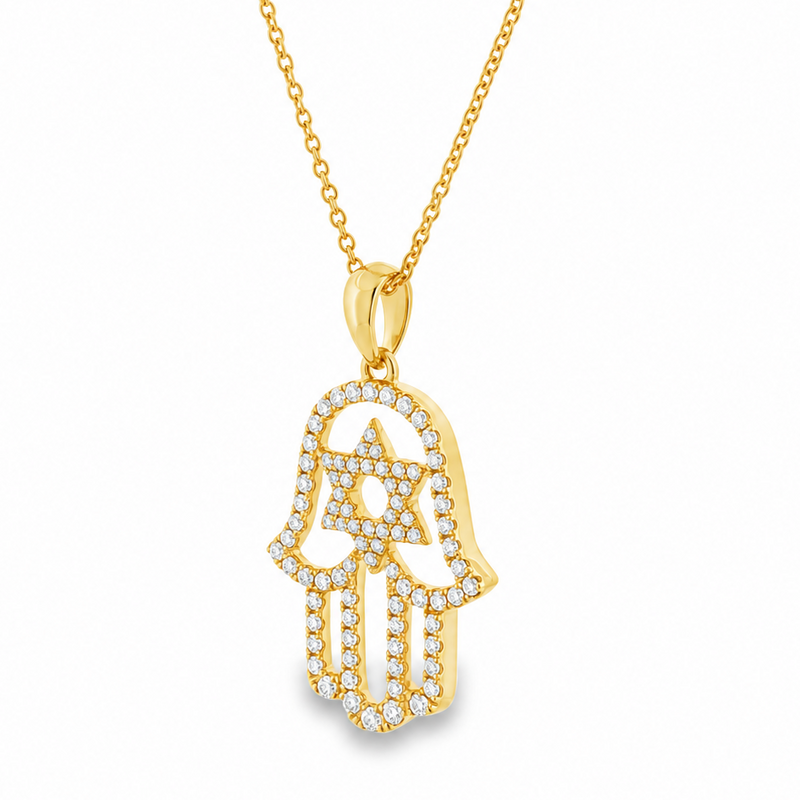 Eternal Faith Hamsa & David Star Pendant 71826