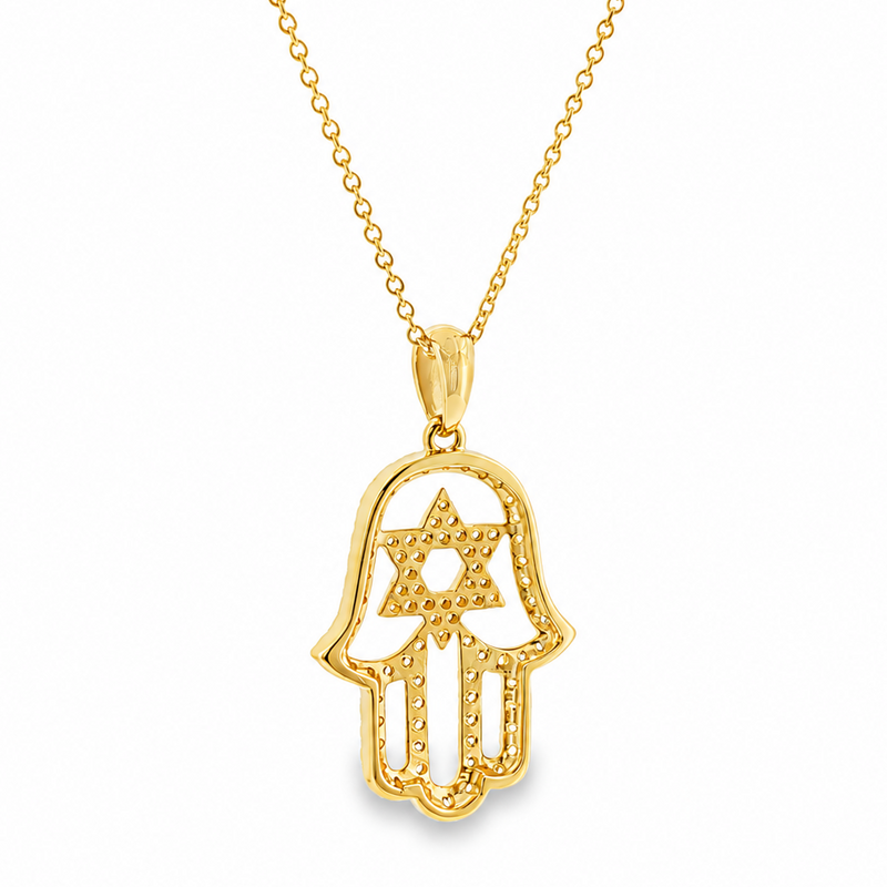 Eternal Faith Hamsa & David Star Pendant 71826