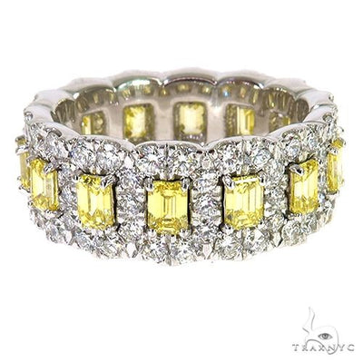 14K Gold Eternity Emerald Diamond Ring