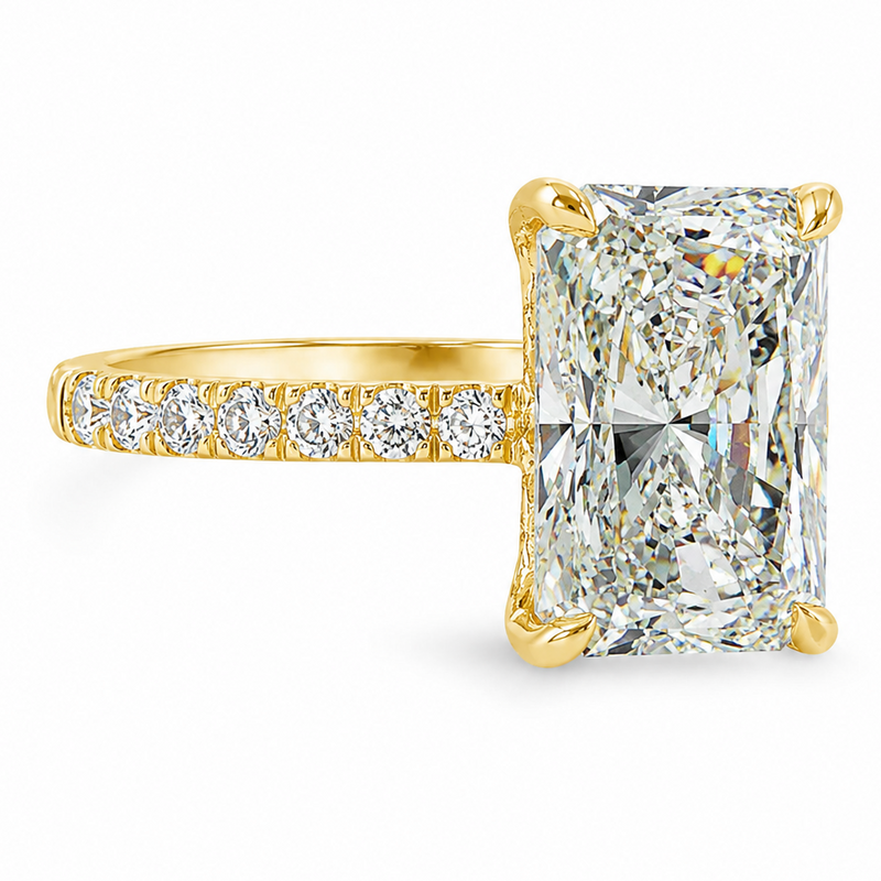 14K Gold Everlight Radiant Lab-Grown Diamond Engagement Ring 4ct, photo 5 of 10