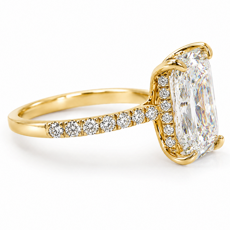 14K Gold Everlight Radiant Lab-Grown Diamond Engagement Ring 4ct, photo 6 of 10