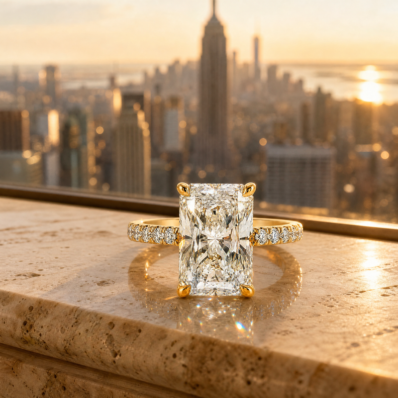 14K Gold Everlight Radiant Lab-Grown Diamond Engagement Ring 4ct, photo 10 of 10