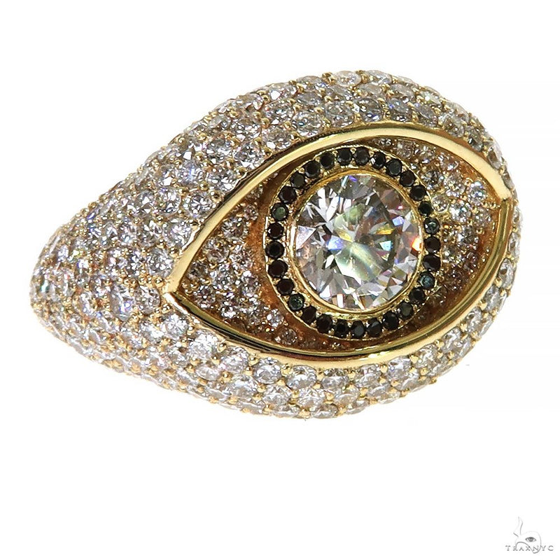 14K Gold Evil Eye Lab-Grown Diamond Ring, photo 2 of 7
