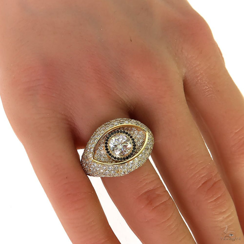 14K Gold Evil Eye Lab-Grown Diamond Ring, photo 6 of 7