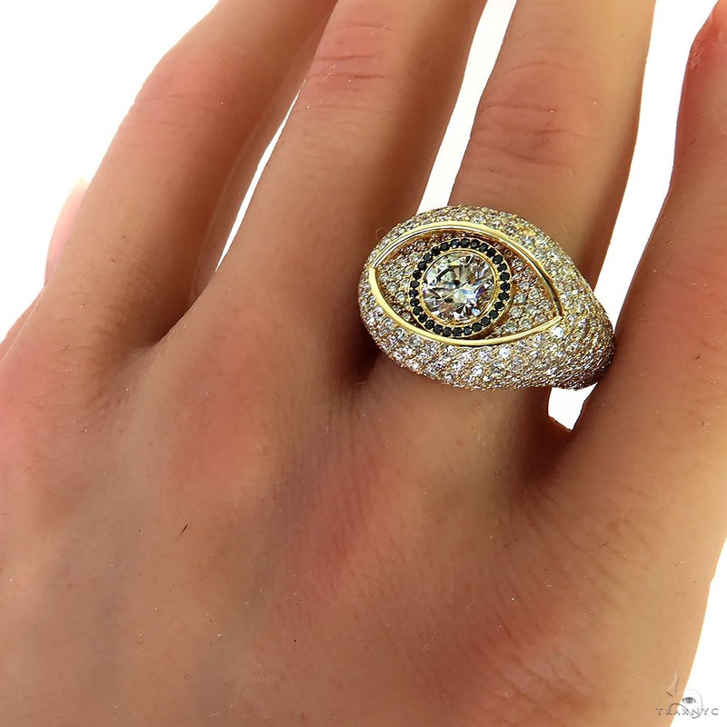 14K Gold Evil Eye Lab-Grown Diamond Ring, photo 7 of 7