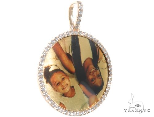 14K Gold Custom Photo Pendant 2 Inch 64427 - Image 2