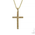 Fancy Oval Round Cut Diamond Cross Set 66285 - Image 3