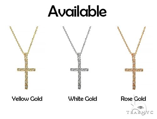 Fancy Oval Round Cut Diamond Cross Set 66285 - Image 6