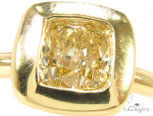 Fancy Yellow Cushion Cut Diamond Ring 36638 - Image 3
