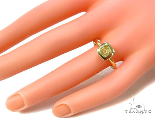 Fancy Yellow Cushion Cut Diamond Ring 36638 - Image 8