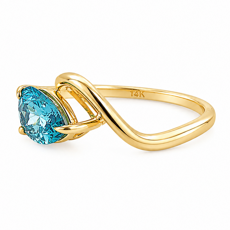 Fancy Color Pear Twist Diamond Ring 71542