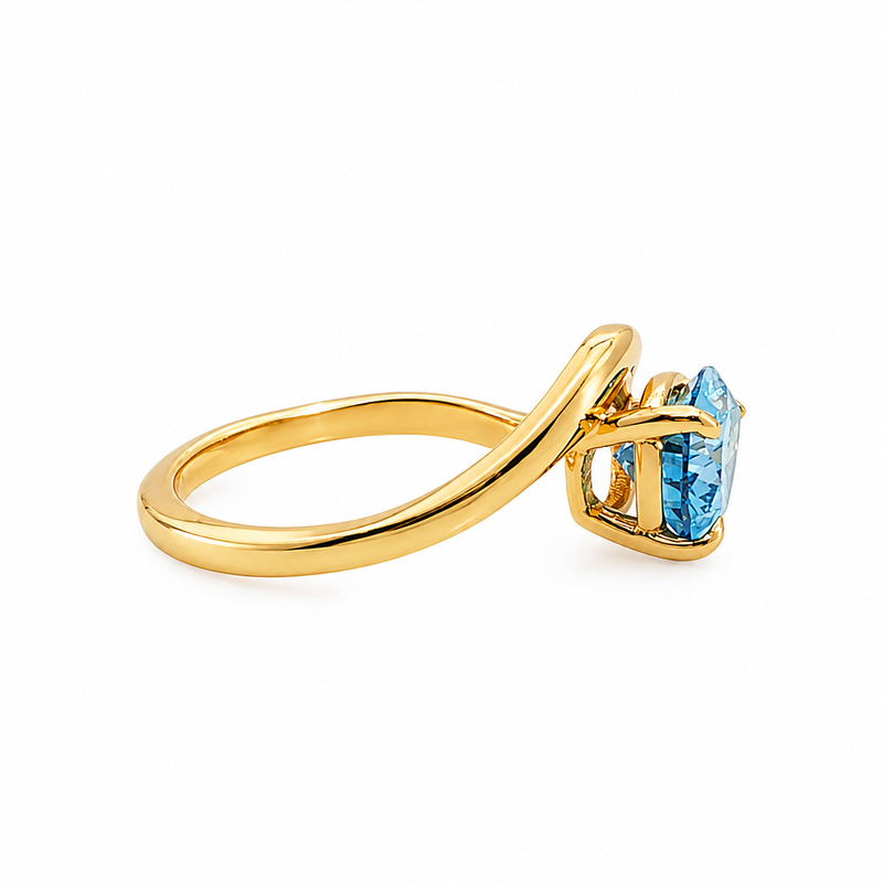 Fancy Color Pear Twist Diamond Ring 71542